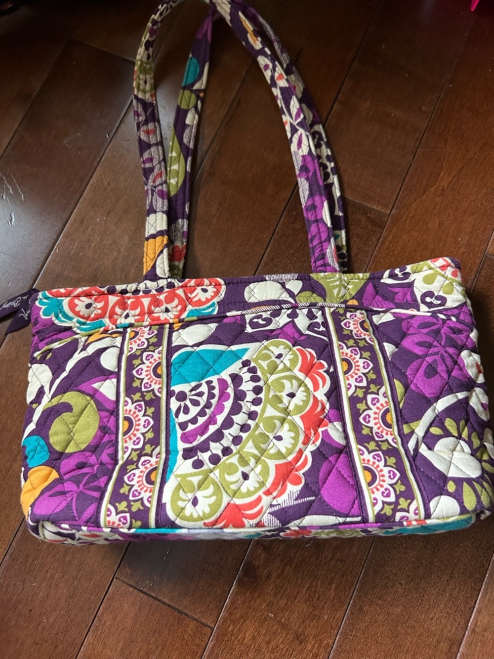 Vera Bradley Quilted Shoulder Bag in Purple Floral Multi-Color - Picture 4 of 6
